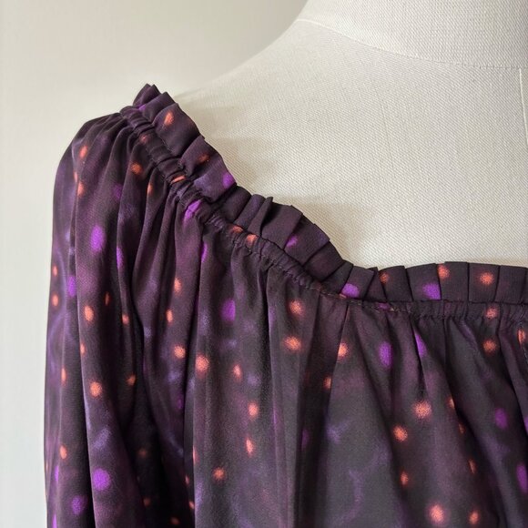 Alice + Olivia silk blouse silk shirt silk top purple - Picture 7 of 9